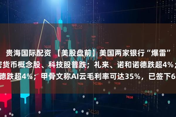 贵海国际配资 【美股盘前】美国两家银行“爆雷”，大型银行股普跌；加密货币概念股、科技股普跌；礼来、诺和诺德跌超4%；甲骨文称AI云毛利率可达35%，已签下650亿美元订单