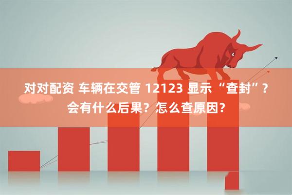 对对配资 车辆在交管 12123 显示 “查封”？会有什么后果？怎么查原因？