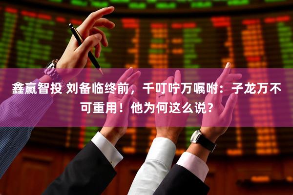 鑫赢智投 刘备临终前，千叮咛万嘱咐：子龙万不可重用！他为何这么说？